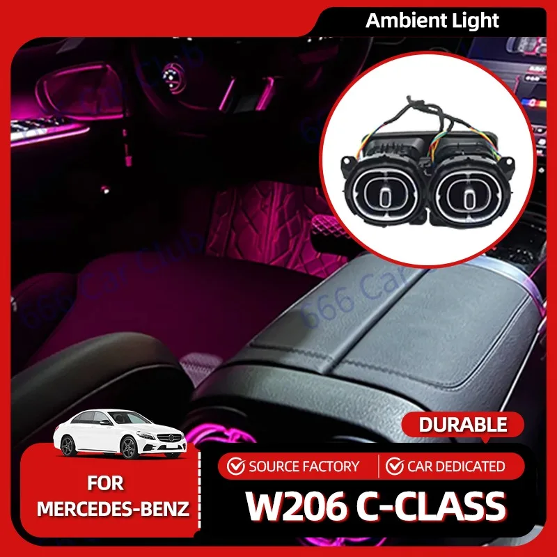 

Door Groove Mat 64 Color Ambient Ligh For Mercedes Benz W206 C-class Car LED Turbine Air Outlet Center Console Light Speake Co