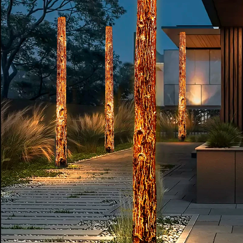 Outdoor Lighting Emitting Diode Lighting Decoration Artificial Commercial Luminous Birch Trunk Outdoor Lighting Christmas Tree