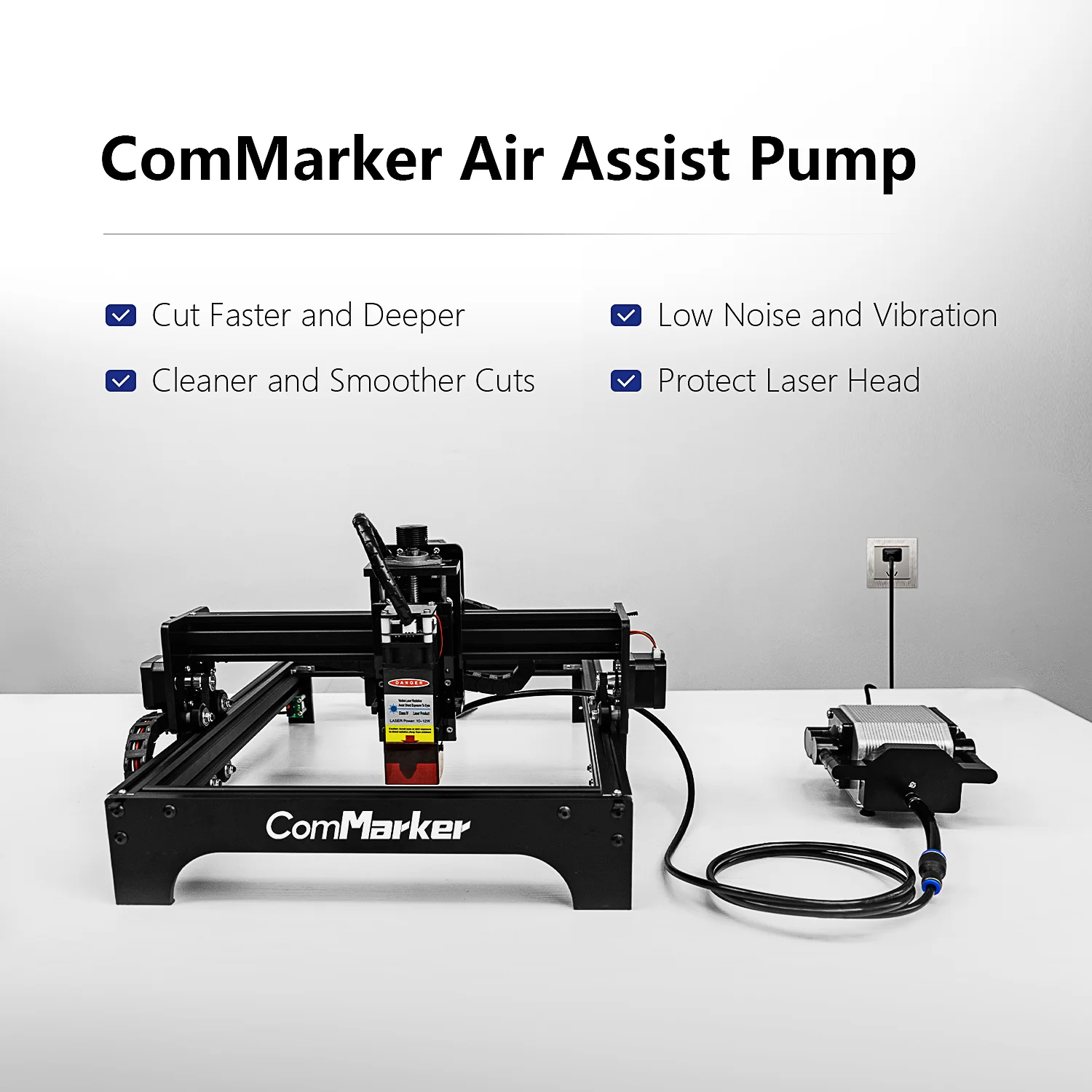 Imagem -04 - Commarker-bomba de Assistência a ar para Cortador a Laser Gravador a Laser Baixo Ruído Superfície Limpa para Lagoas de Aquário 16w 30l