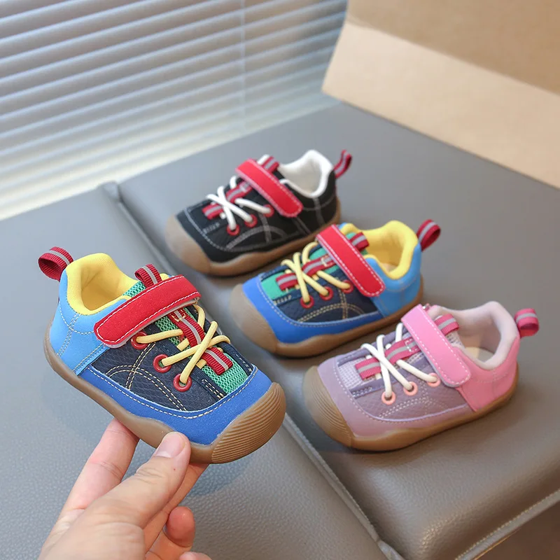 

Kids'Casual Shoes ​Toddler PU Leather Cartoon Printed Spring Shoes For Girls Anti-slip Shoes Velcro Black ​Purple Size 16-25