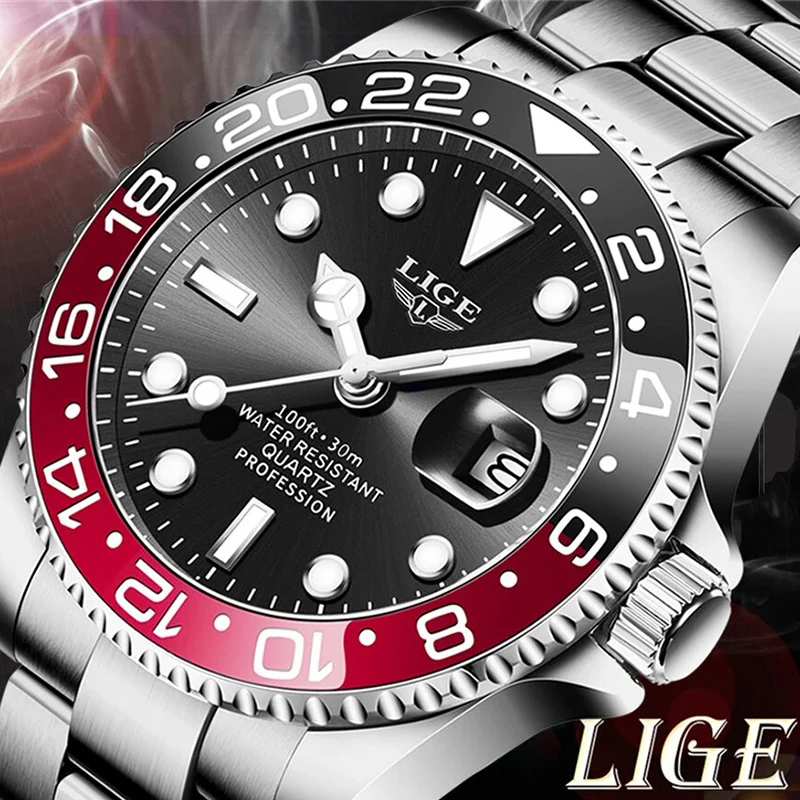 LIGE 2026 Men's Watches Luxury Quartz Wristwatch with Luminous Hands and Calendar, Fashionable Gift Watch for Men, Reloj Hommes