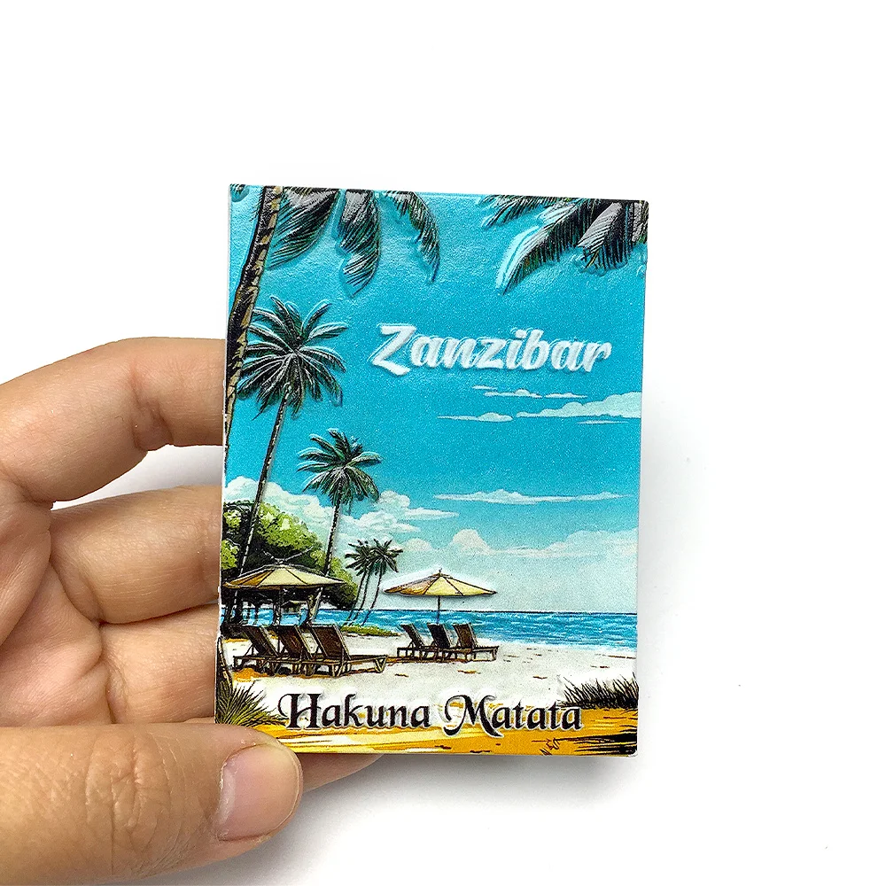 

‌Zanzibar Hakuna Matata Resin Fridge Magnet - Tropical Decorative Magnet - Home Kitchen Decor