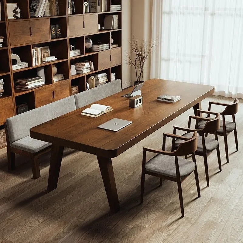 Solid Wood Long Desk Double Study Reading Table Simple Office Computer Table Conference Table Workbench Living Room