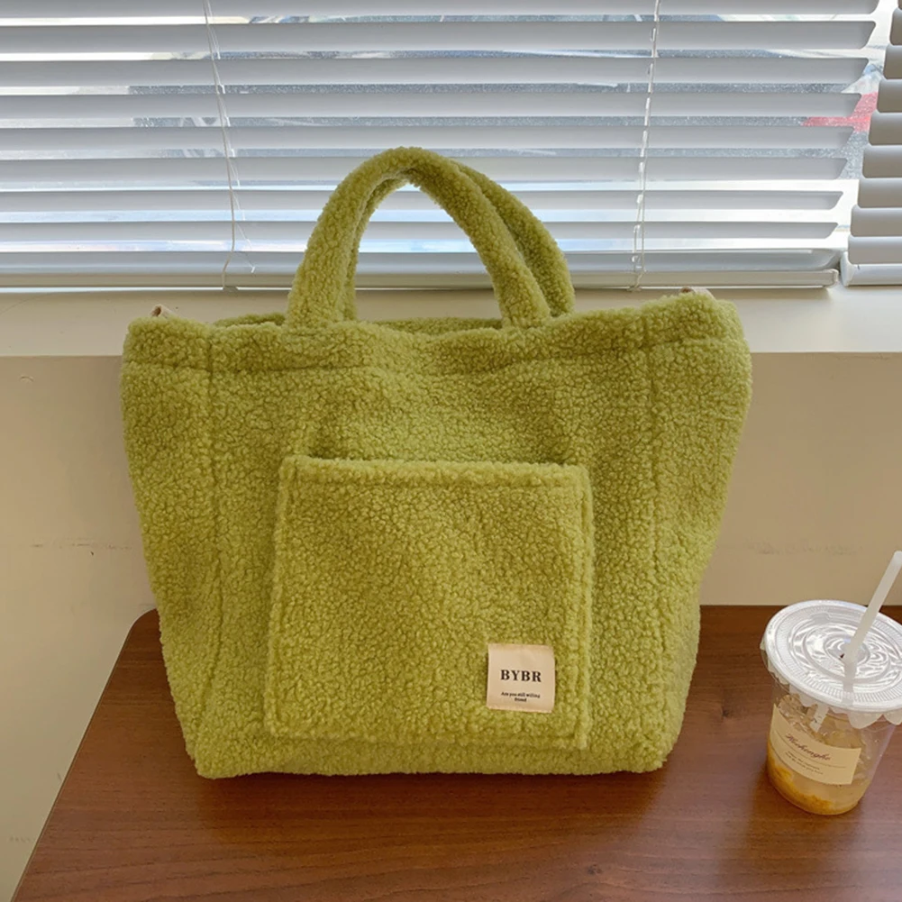 Winter Messenger Taschen Weiche Plüsch Frauen Frauen Handtasche Große Kapazität Fleece Schulter Tasche Lamm Unten Reise Straße Damen Handtasche