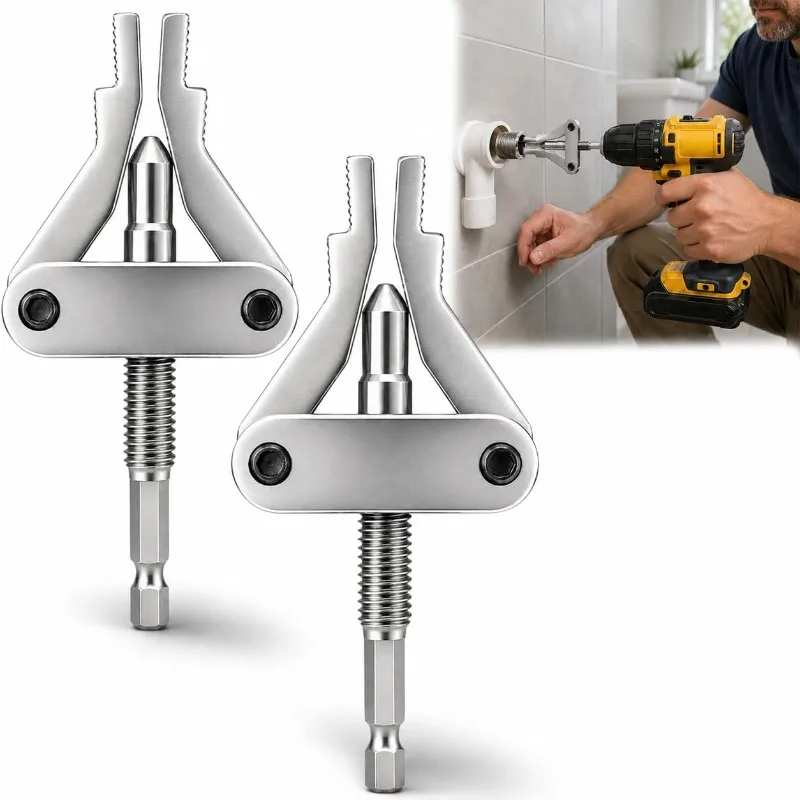 Plumber Universal Broken Pipe Extractor Faucet Valve Stuck Insert Remover Hex Shank Drill Powered Heavy Duty Repair Tool Kit