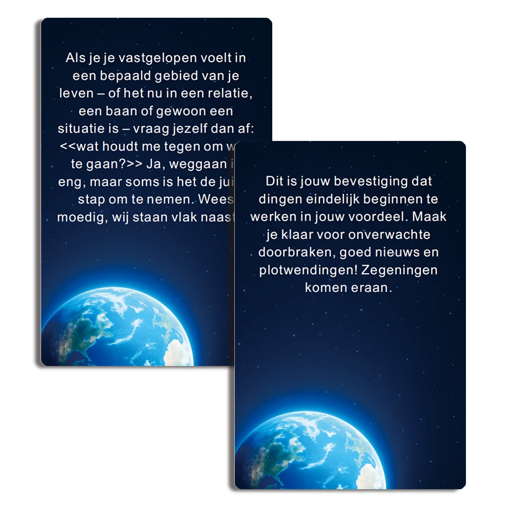 سطح بطاقات أوراكل الهولندية، بطاقات التارو الهولندية، 48 بطاقة رسائل من الكون للانعكاس والواضح الداخلي، 12*8 سم، ألعاب الورق