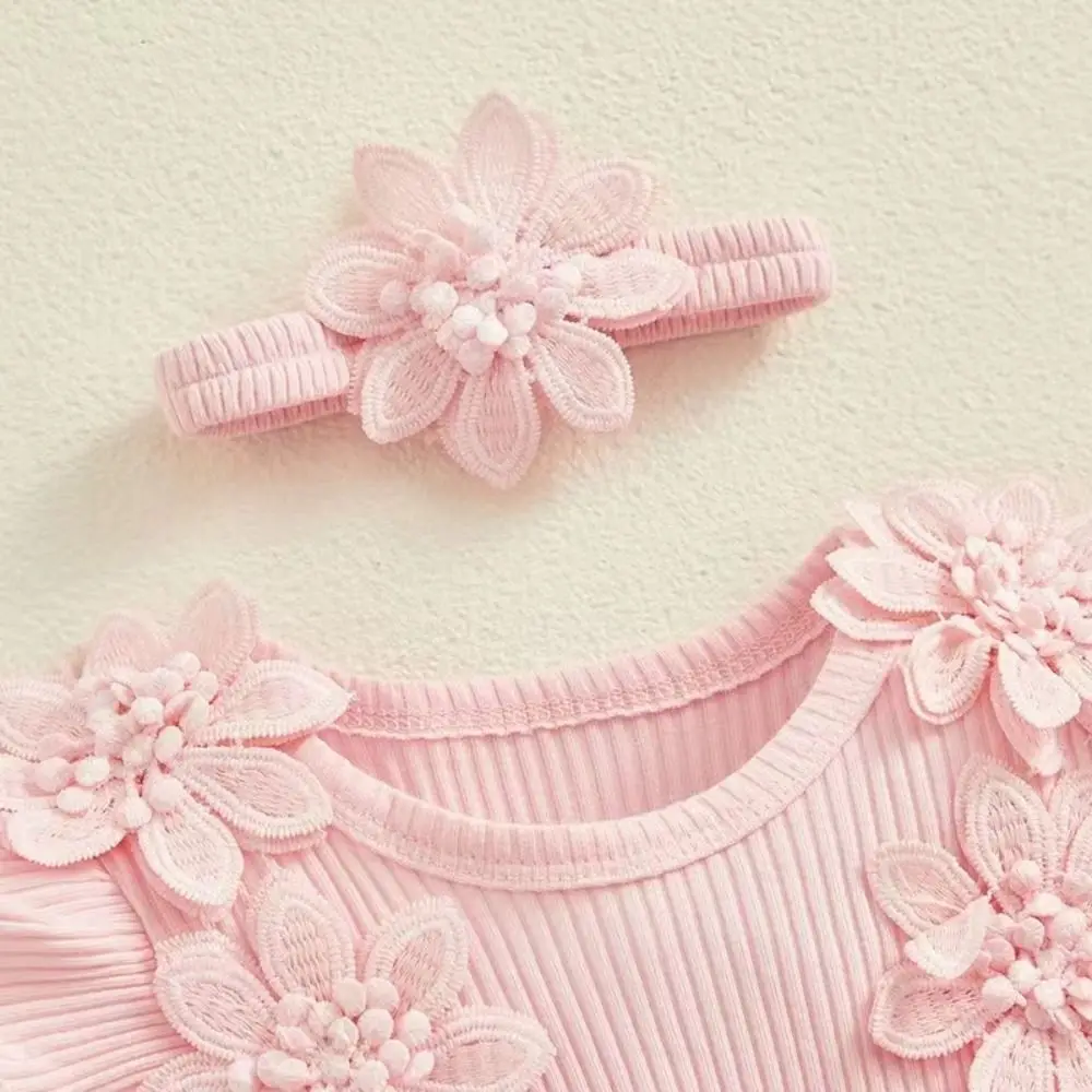 Cotton Baby Girl Princess Dress Bowknot Short Sleeve Toddle Petti Skirt Sweet Lace Mesh Infant Dress with Headband