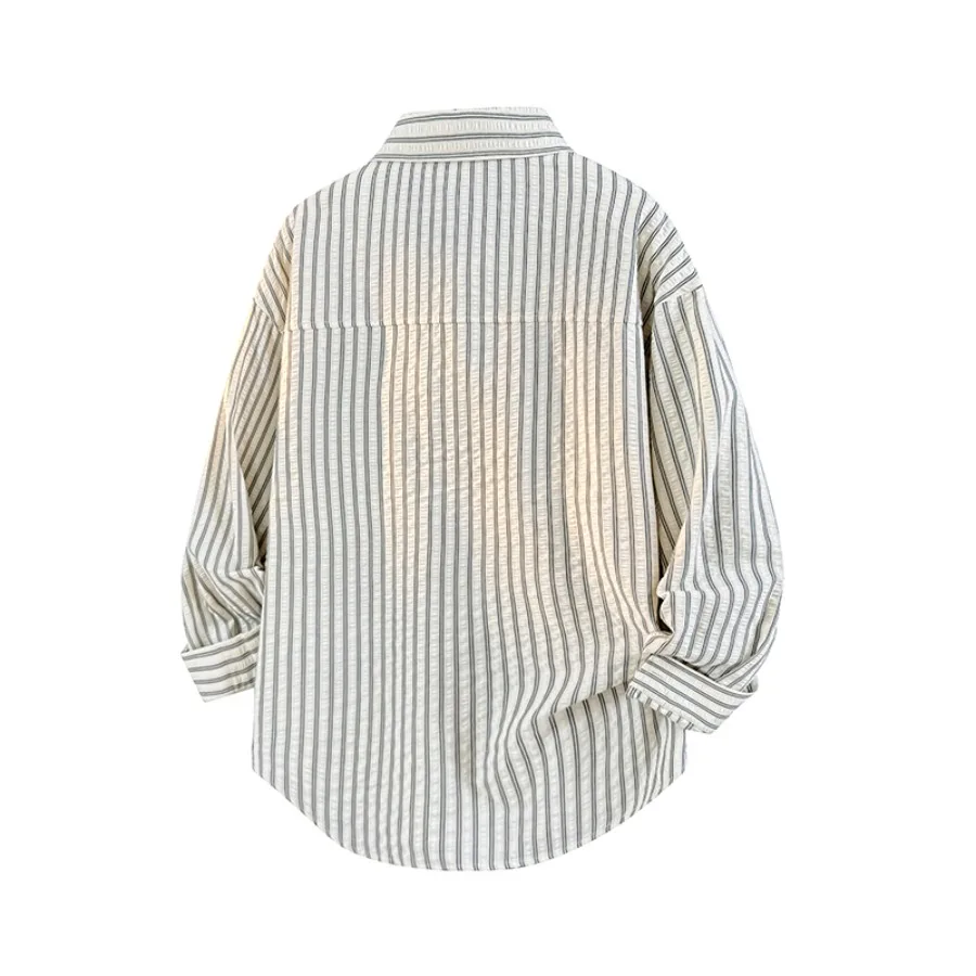 2026 Autumn New Striped Long Sleeve Shirt for Men High Grade Casual Long Sleeve Shirt