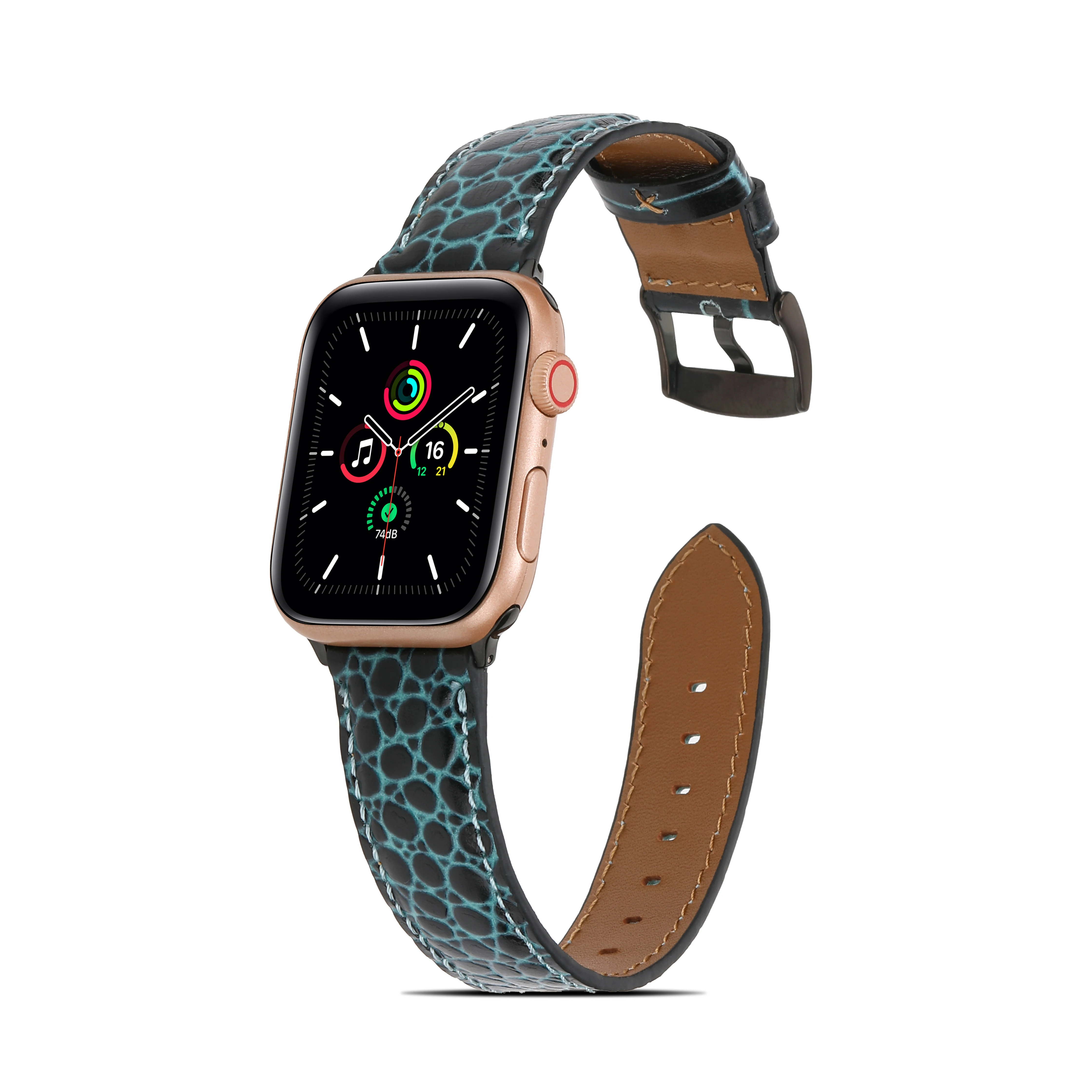 

Ремешок из крокодиловой кожи для Apple watch Ultra, силиконовый браслет для iWatch series 8 7 6 5 4 3 se, 49 мм 44 мм 45 мм 40 мм 41 мм 42 мм