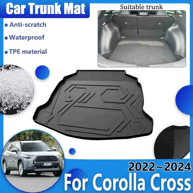 

Car Trunk for Toyota Corolla Cross XG10 Accessories 2022 2023 2024 TPE Trunk Floor Mat Cover Anti-dirty Carpet Liner Storage Pad