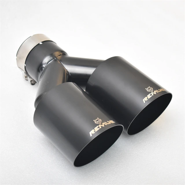 REMUS 304 stainless steel automotive parts universal import dual rear  exhaust tailpipe electrophoresis black muffler outlet tip - AliExpress