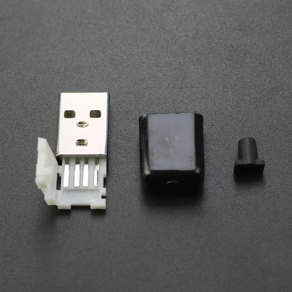 1PCS DIY USB 2.0 Male interface A-Type Plug Connector Cover Plate Power Welding Combination With Shell Welding In-line Patch