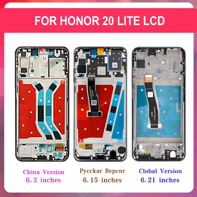 For Huawei Honor 20 Lite Lcd LRA-AL00 HRY-LX1T MAR-LX1H Display Touch Screen Digitizer Assembly