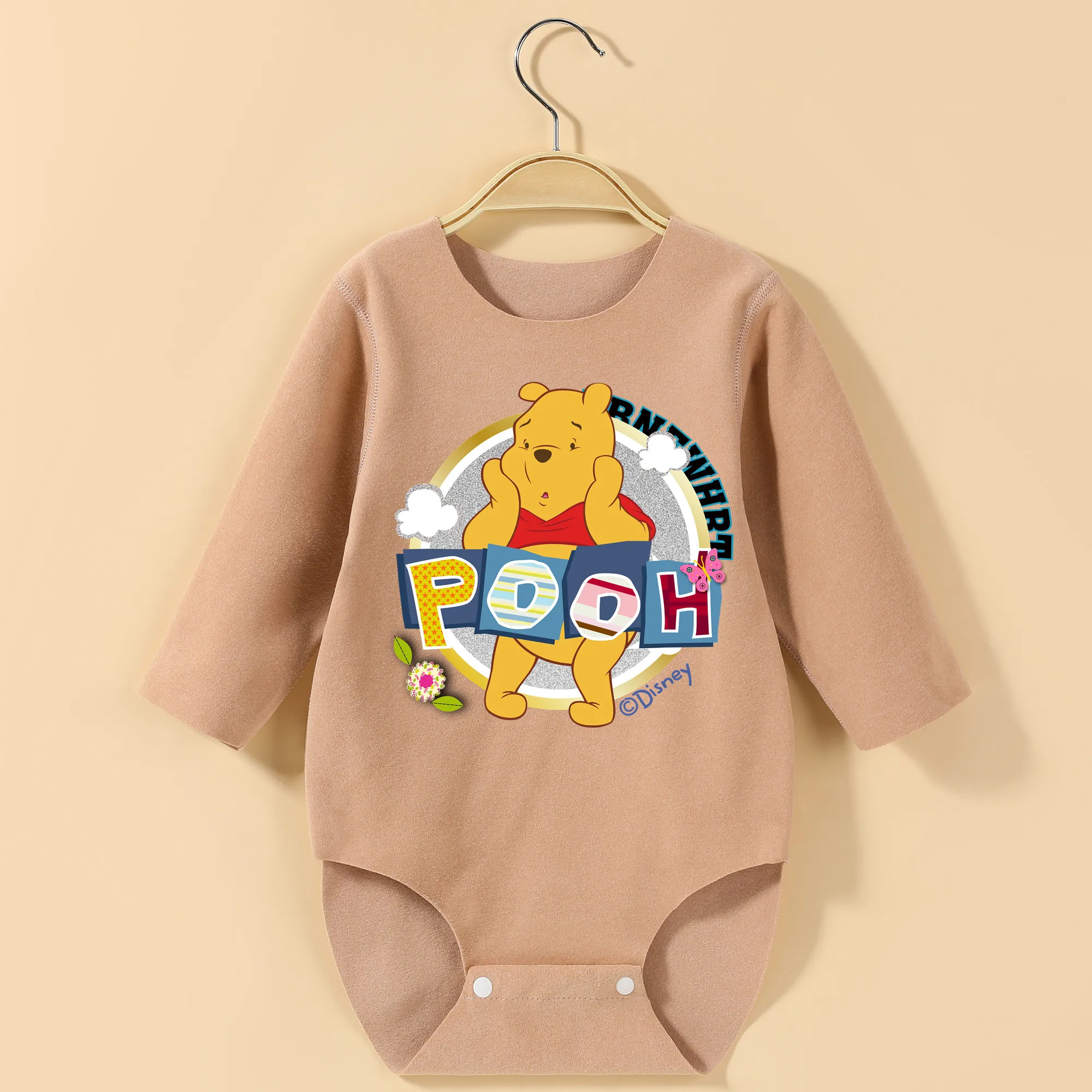 MINISO ويني ذا بوه طويلة الأكمام الطفل ارتداءها رائعة طباعة نيسيي لارتفاع 60-90 سنتيمتر ملابس الطفل بذلة مريحة #2