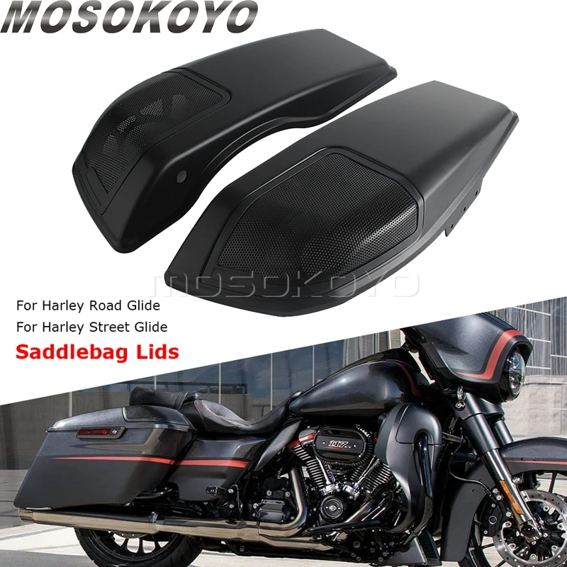 Motorcycle Luggage Saddlebag Speaker Lid Cover For Harley CVO Touring Road Glide ST FLTRXSTSE FLTRXSE Street Glide FLHXSE 23-25