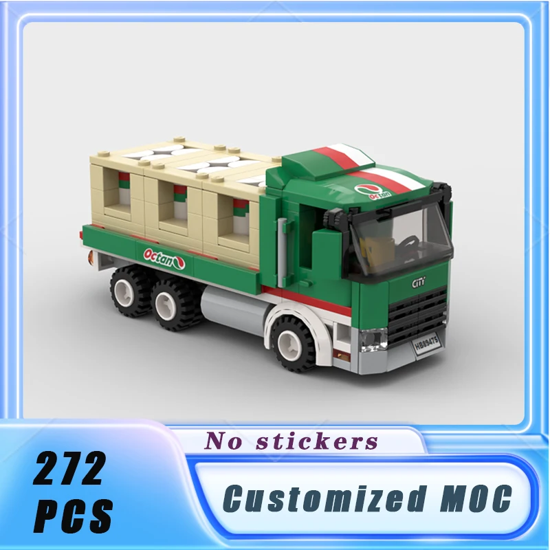 City Vehicle Series Creative Flatbed Truck Building Blocks Model Bricks Display Collection Children's Toys Gifts 272PCS