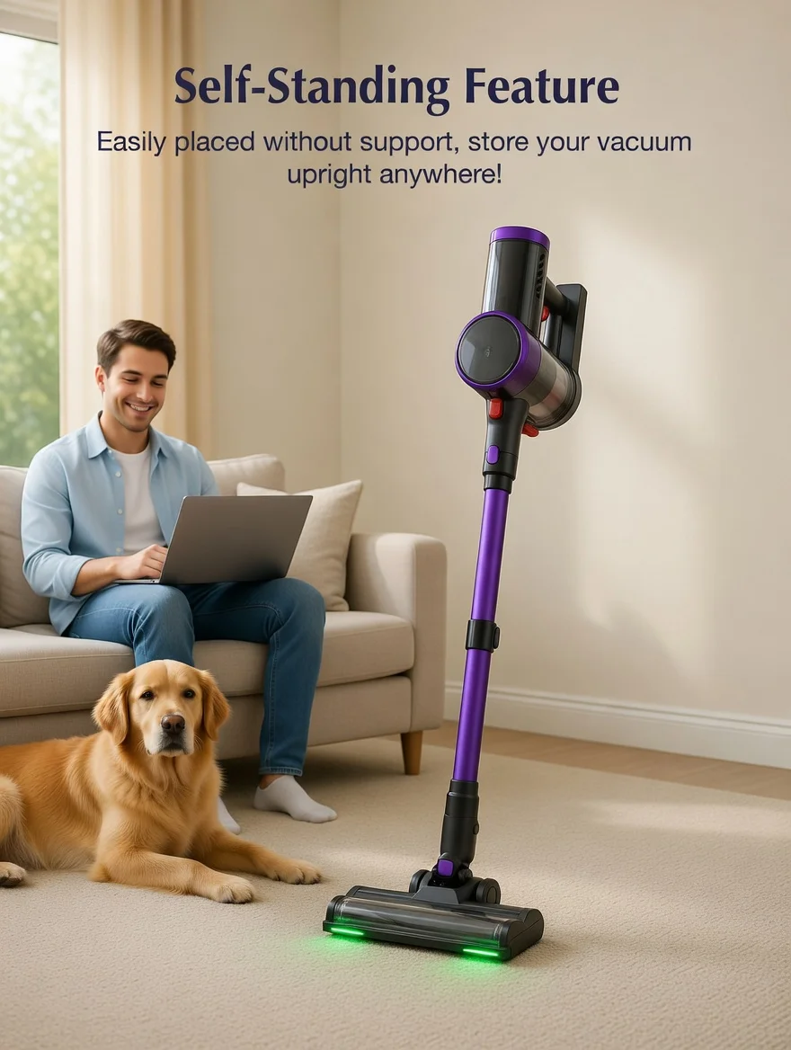 Elite Low Noise 40-minute Working Time Powerful Brushless Cordless Handheld Vacuum Cleaner for Large Areas Household Hotels Dry