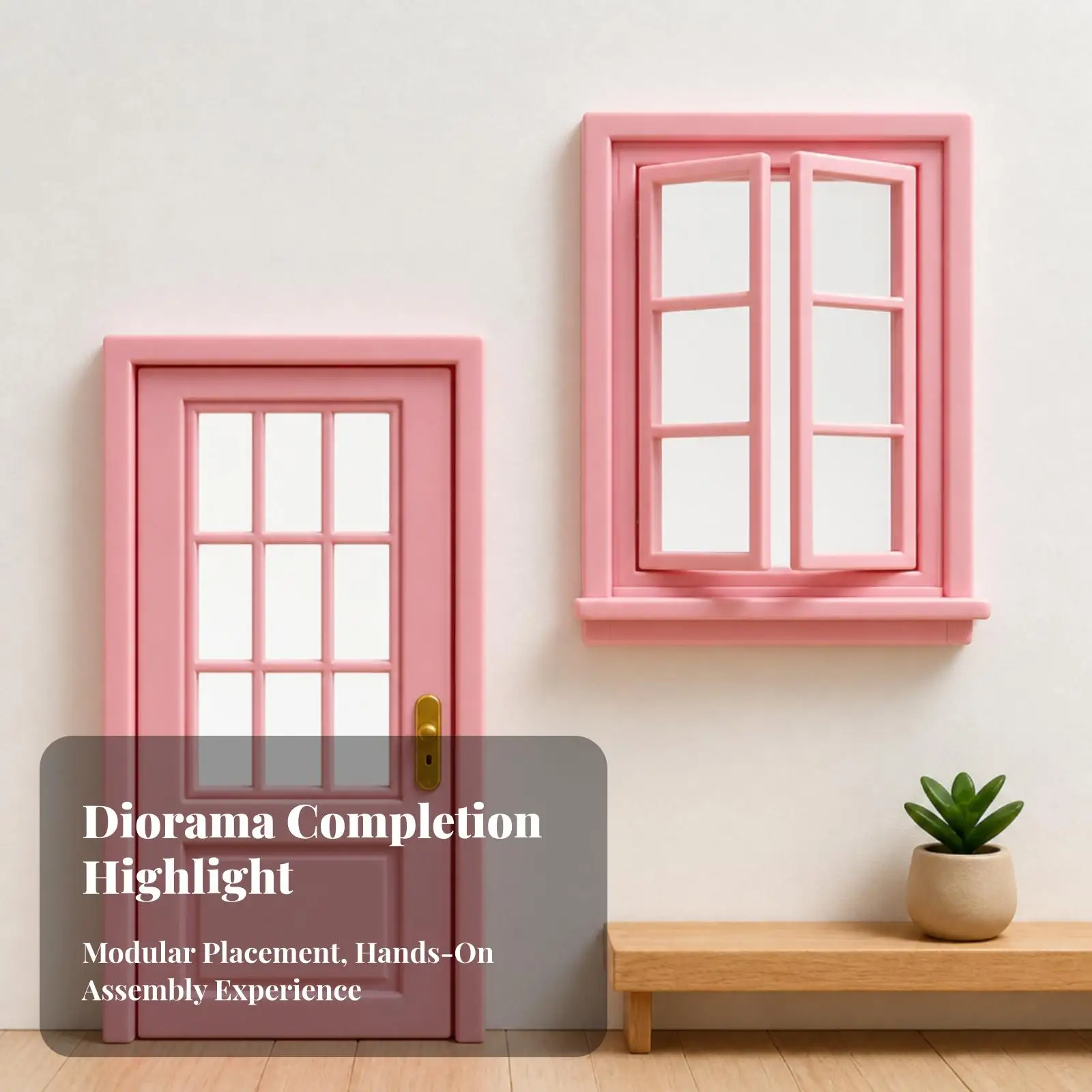 Dollhouse Miniature Door Window PLA Accessories 1 12 Tiny Furniture for Doll House Model Decor Creative Diorama Scene Building