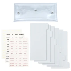 6 Divider 3 Stickers in Wallet Bag Transparent Saving Challenge Set Separated PP Savings Cash Envelope Budget Notebook Accessory