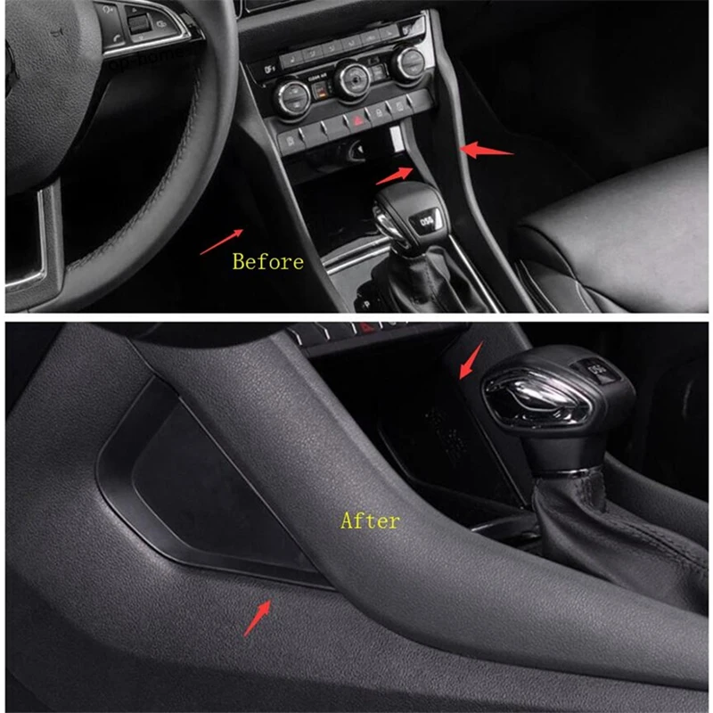 1Pair Car Side Center Control Storage Box Space Plate Plastic Cover Trim Interior Accessories For Skoda Kodiaq 2017-2022