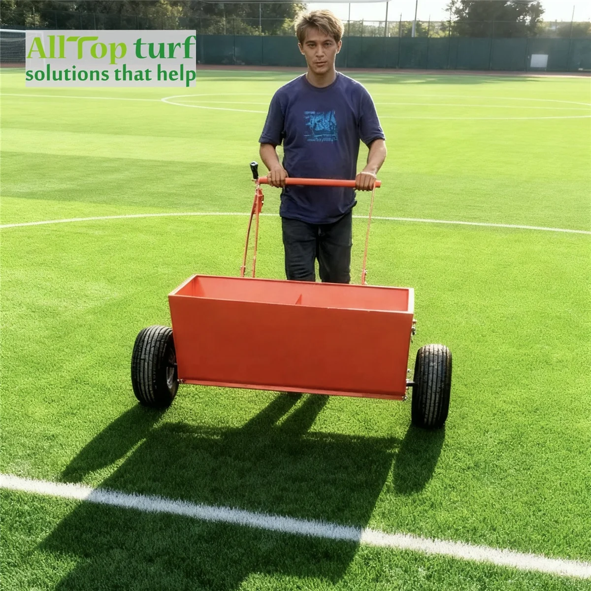ALLTOP TURF Sand&Rubber Dropper Machine  for Spreading Infill(sand and Rubber Granules) on Artificial Grass Working Width 100cm