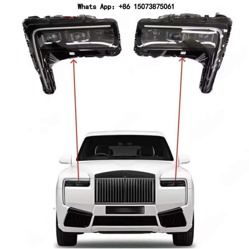 2025 Style Upgraded 12V Matrix Headlights for 2025 Ro-lls-Royce Cullinan Body Kit in Parts New 25W 3000 Lumens 5000K