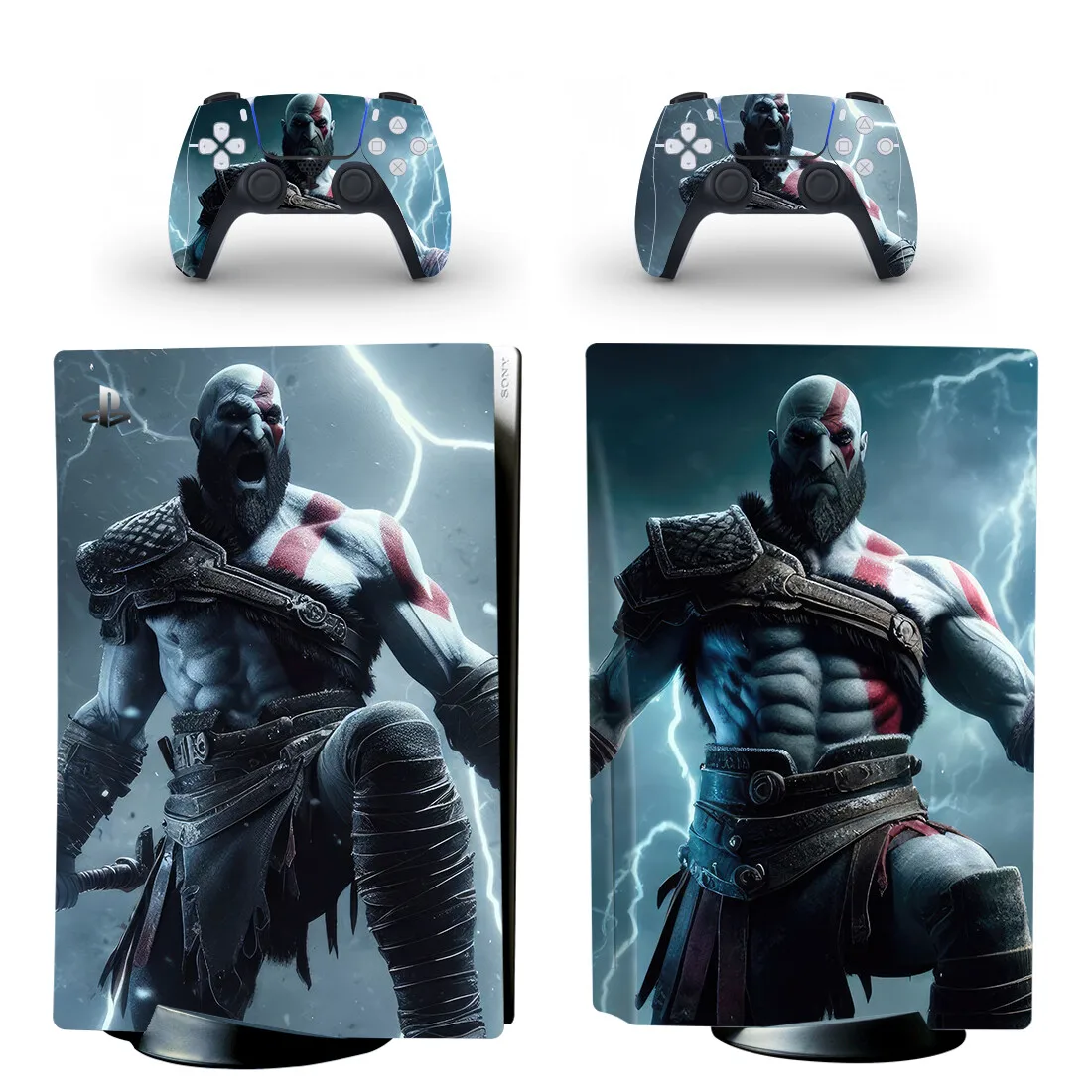 Spiel God of War PS5 Disc Skin Aufkleber Aufkleber Cover für Konsole Controller PS5 Standard Disk Skin Aufkleber Vinyl