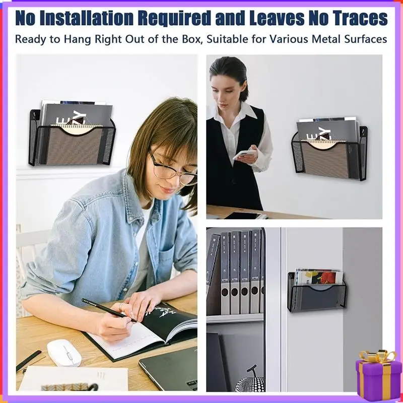 

Advanced 1-Tier Magnetic File Holder Capacity Office Hanging Magazine Rack For Refrigerator, File Cabinets