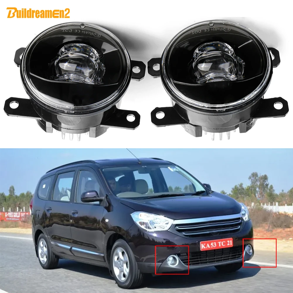 2 X H11 LED Lens Fog Light 30W 8000LM Adjustable Car Front Fog Lamp For Dacia Renault Lodgy 2012 2013 2014 2015 2016 2017 2018