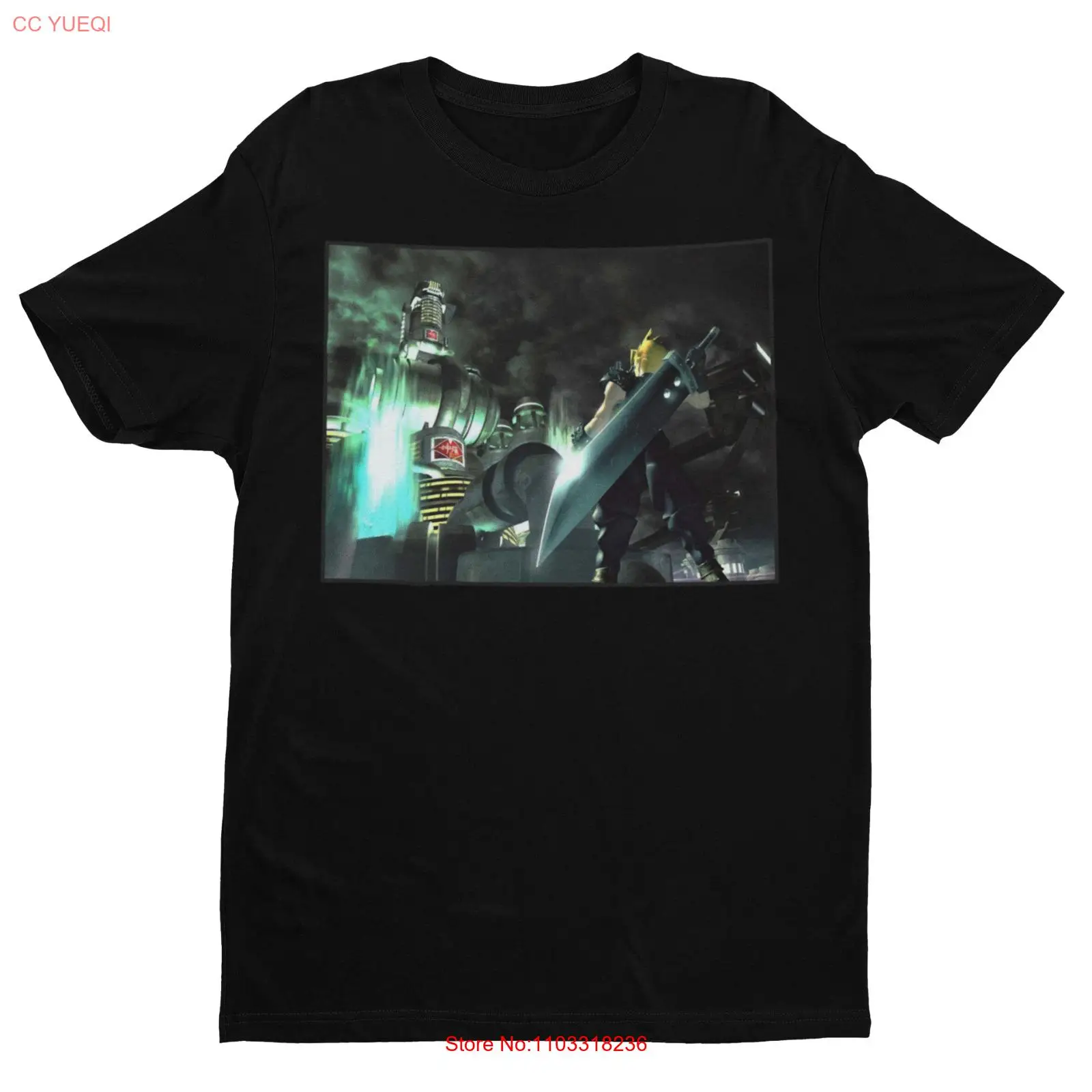 Cloud Strife confronts Midgard FFVII OG Premium Unisex T-shirt | Classic Key Art