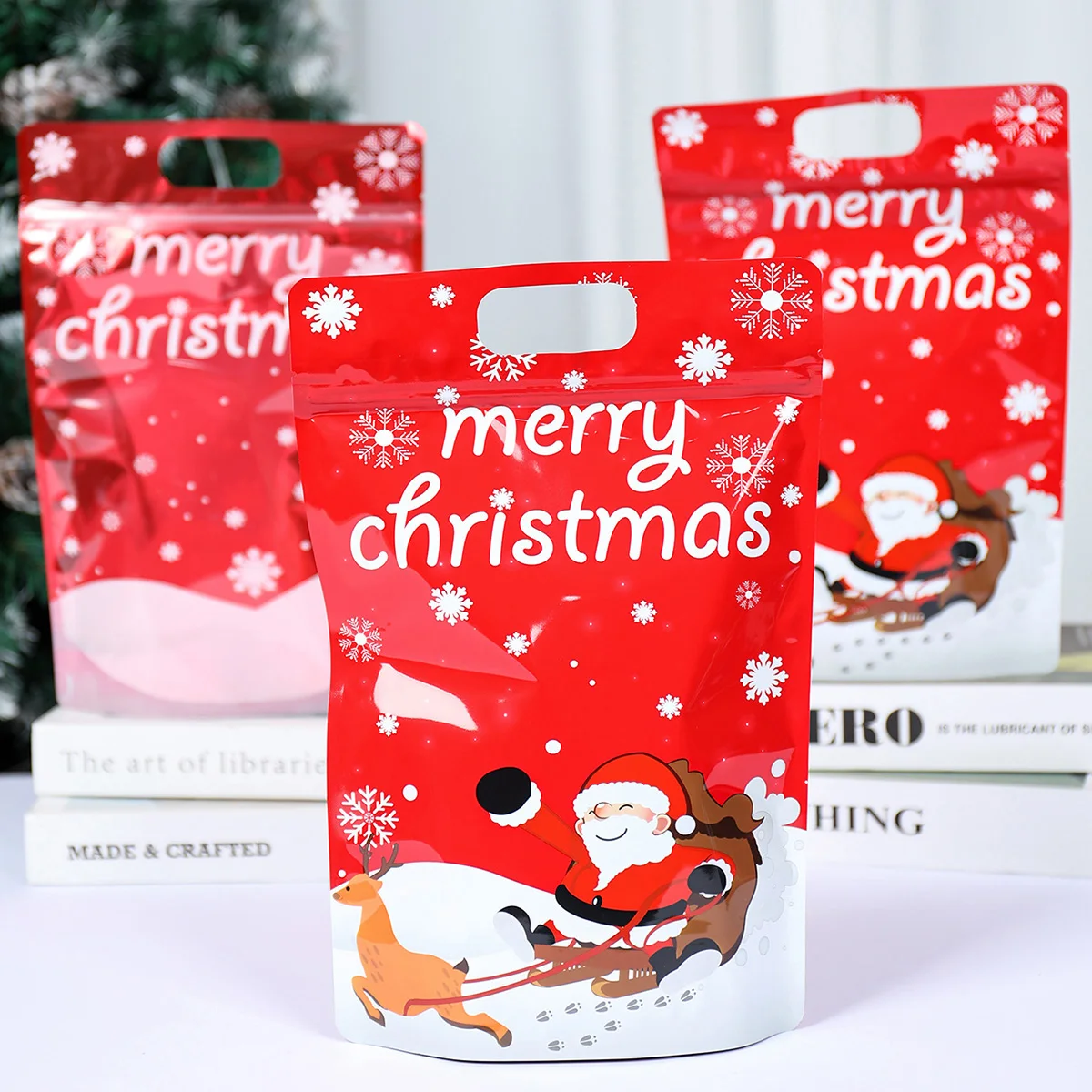 merry Christmas candy cookie bag 2023 Christmas decorations for home Cristmas xmas navidad Noel gifts happy new year 2024