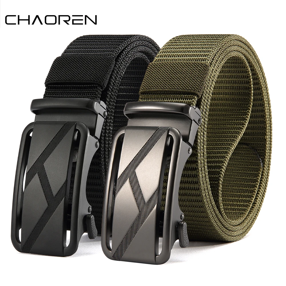 Neue Golf Sport Elastische Gürtel Taktische Gürtel Metall Automatische Schnalle Tough Stretch Nylon Männer Militär Gürtel