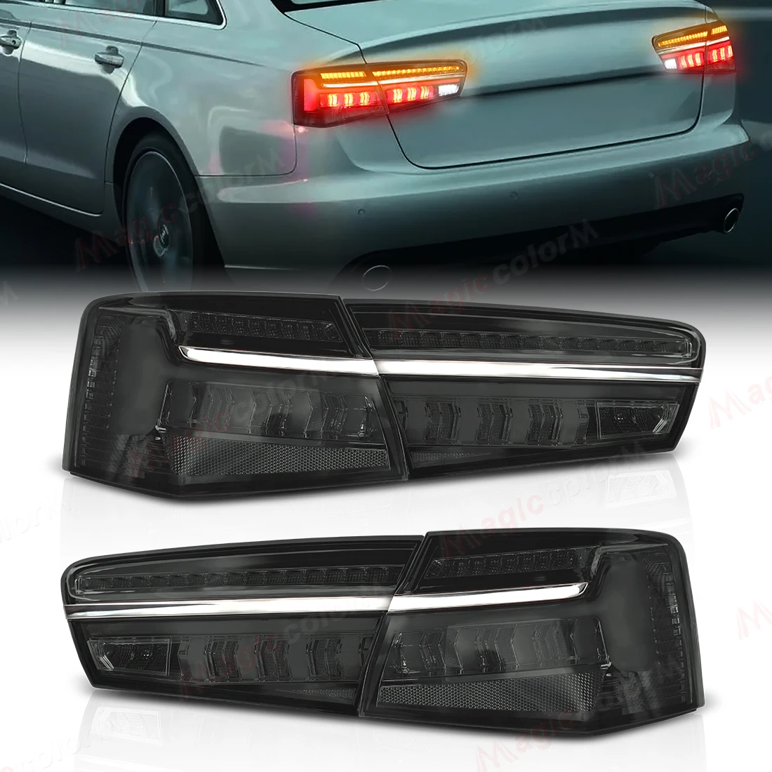 LED Tail Lamp Assembly for Audi A6 A6L 2012 2013-2016 C7 Rear Warning Brake Light Dynamic Turn Signal Taillights Car Accessories