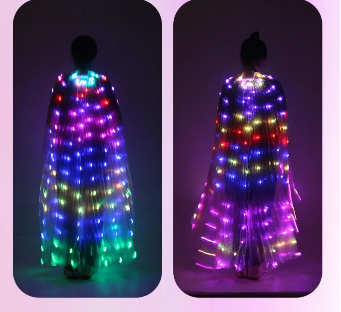 Remotely Controllable RGB LED Fairy Wings Stage Dancing Light Show Prop Accessories Belly Dance ISIS LED Wings