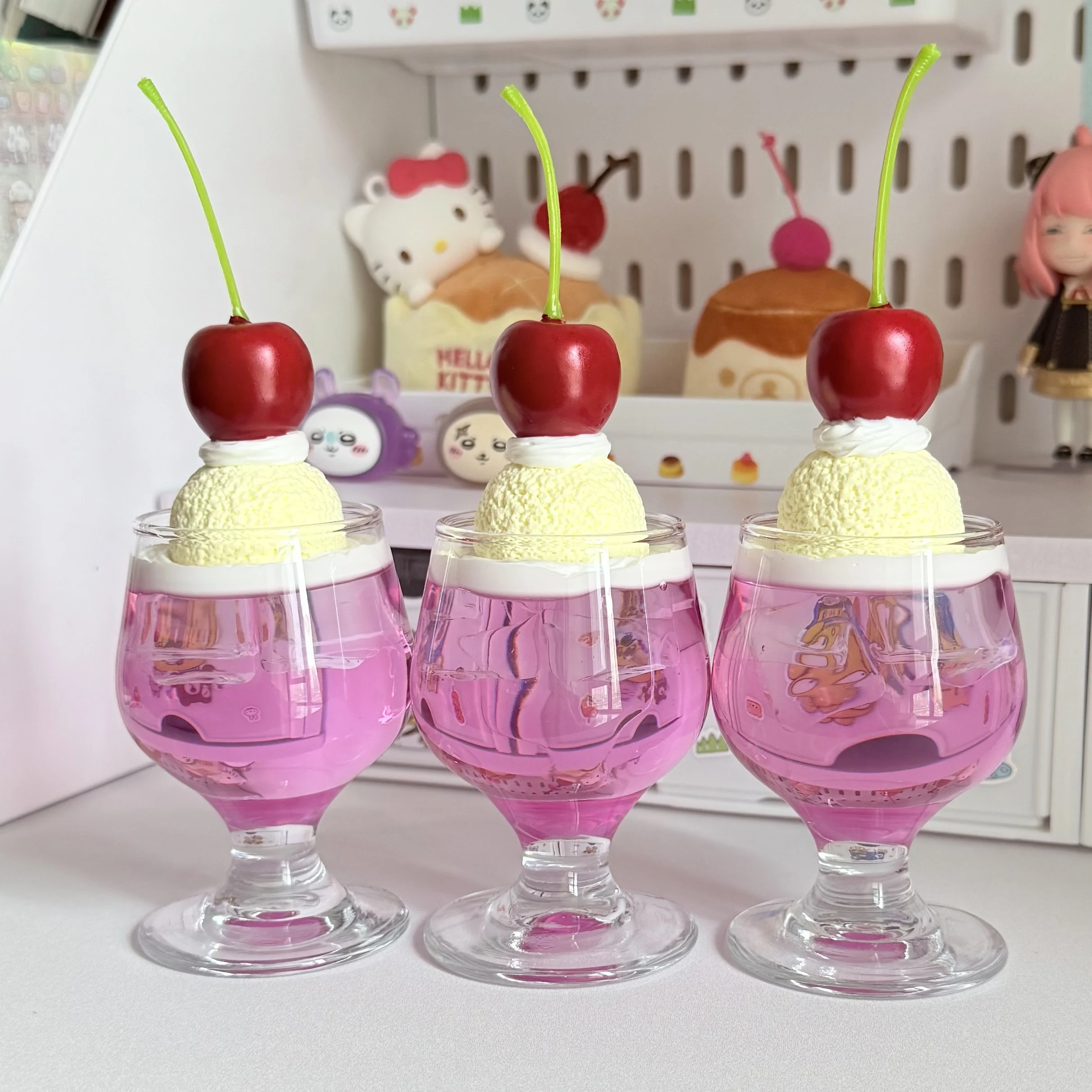 Decoración rosa para habitación, taza de helado de Soda, bonitos accesorios decorativos, Interior para niña, modelo creativo, bebida de Soda, mesa de cristal, taza de bebida