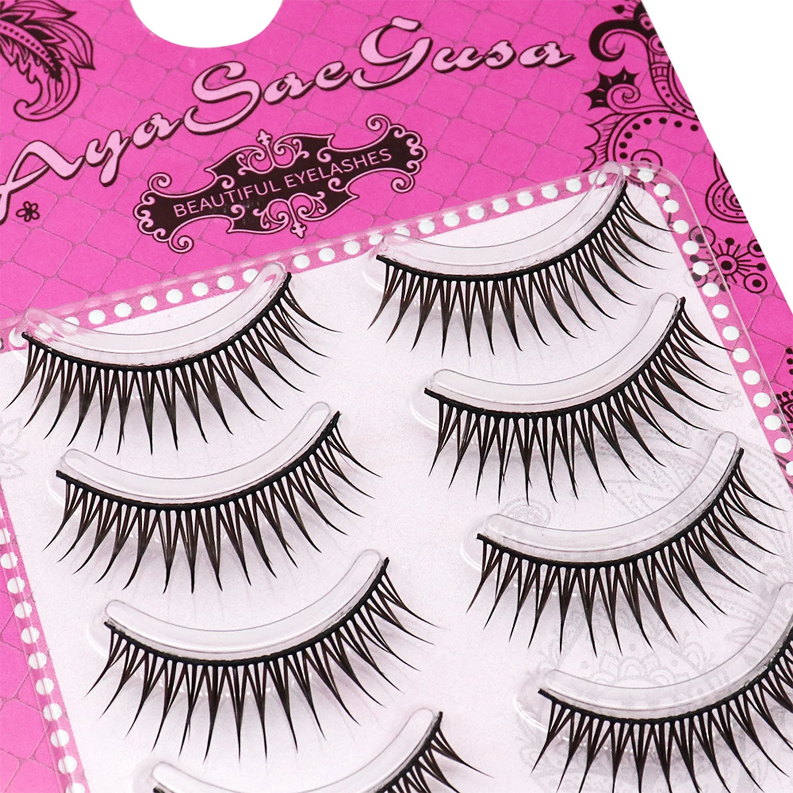 Extensión de pestañas de muñeca en forma de A, pestañas postizas naturales de ojo de gato, maquillaje de Cosplay, pestañas con tira cruzada, pestañas postizas Manga