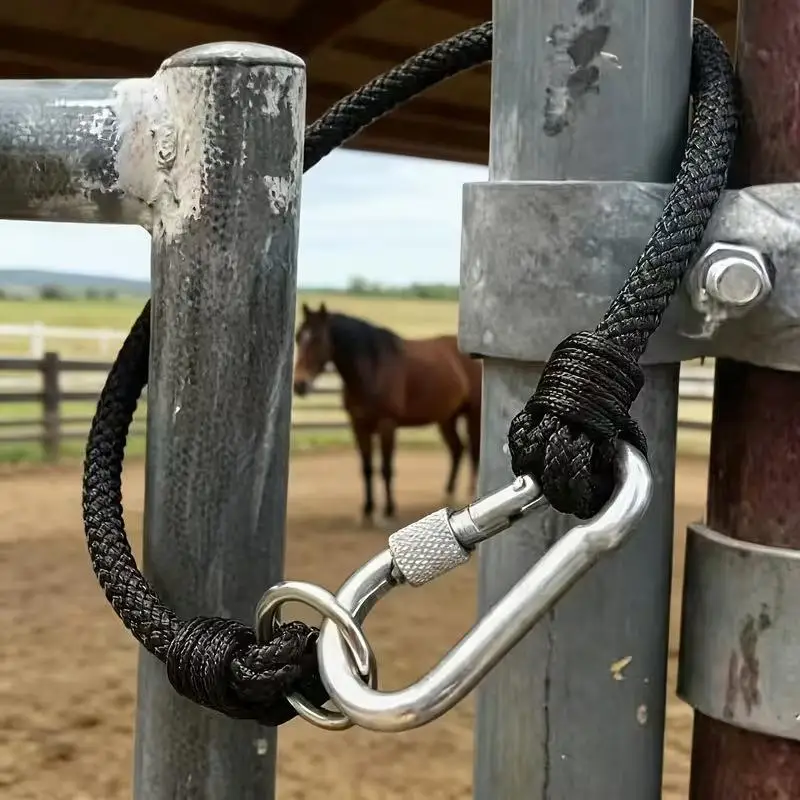 Nylon Stable Door Holder Braided Rope Tie Snaps Hook Weaving Buckle Horse Rein Equestrian Activities Essential