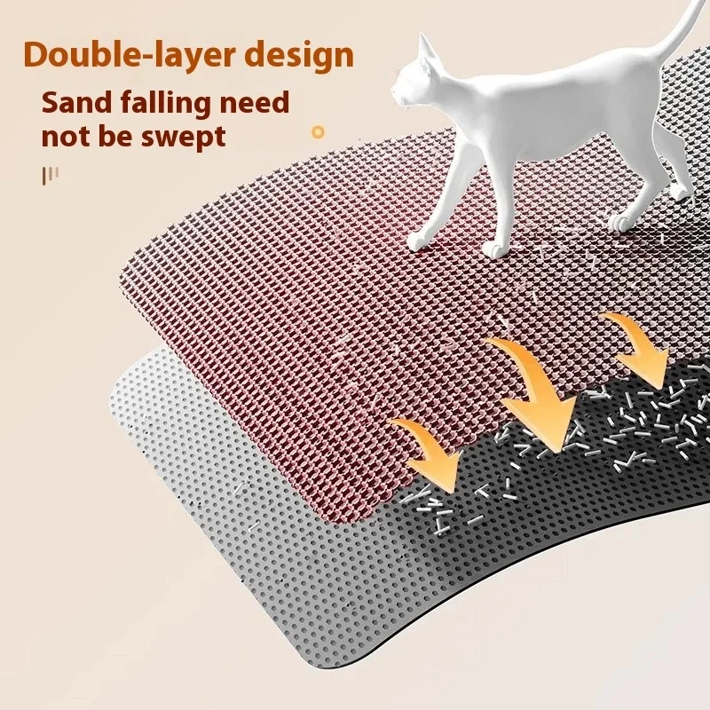 Extra Large Cat Litter Mat Heavy Duty Waterproof Double Layer Non Slip Washable Pet Floor Protector Litter Box Sand Catcher