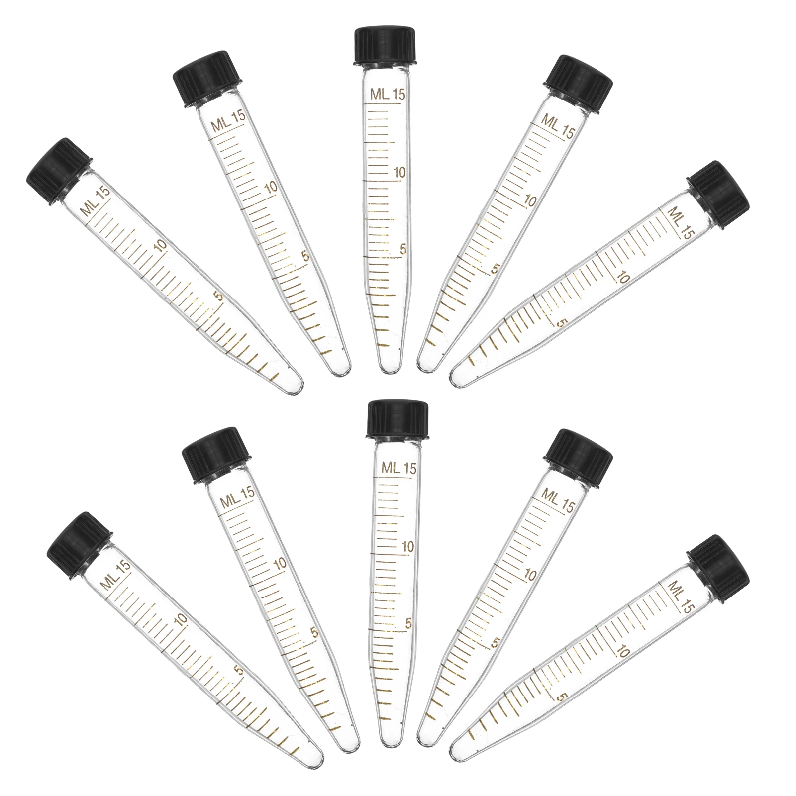 

10Pcs 15ml Centrifuge Tube Conical Screw Cap Leakproof Graduated Tubes for Molecular Biology Clinical Biochemistry Lab Use