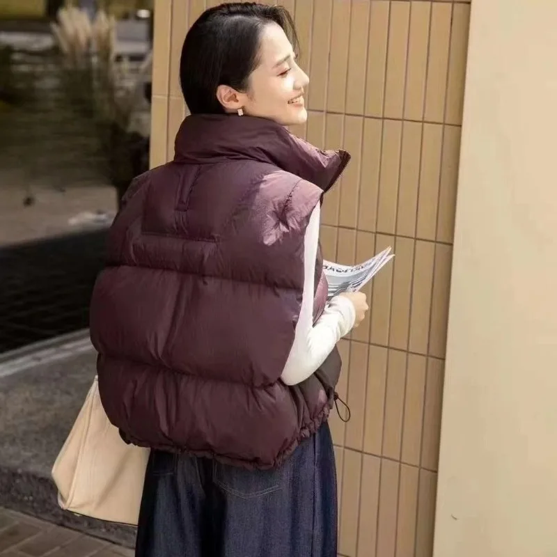 سترة نسائية كورية جديدة ذات ياقة واقفة من القطن سترة خارجية فضفاضة #4