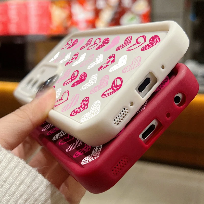 Love Heart Pattern Soft Phone Case For Samsung Galaxy S24 S23 S22 Ultra Plus S23 S24 FE A53 A54 A35 A34 A15 A55 A25 A16 5G Cover