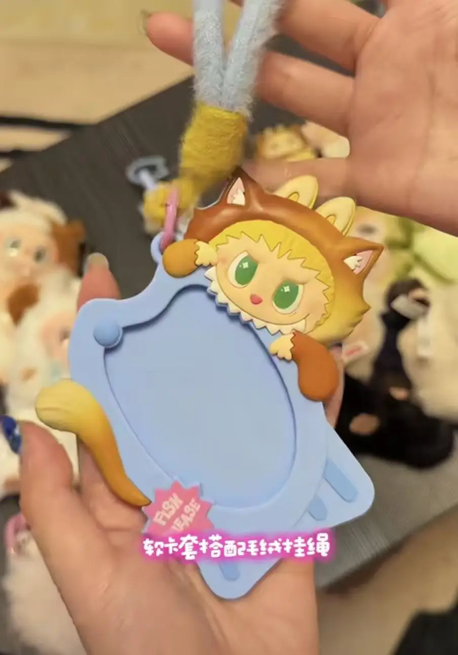 POP MART LABUBU THE MONSTERS Cat Mode On Series Card Holder Mystery Box Genuine Blind Box Guess Toys Bag Ornament Figurines Home