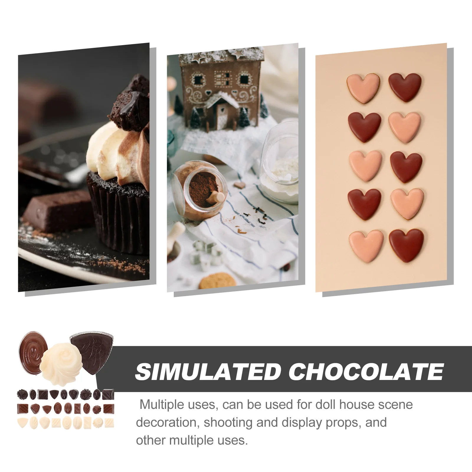 30 pezzi modello simulato ornamenti di cioccolato scena di casa delle bambole riprese di foto display puntelli 30 pezzi bar creatore in pvc sfuso desktop falso