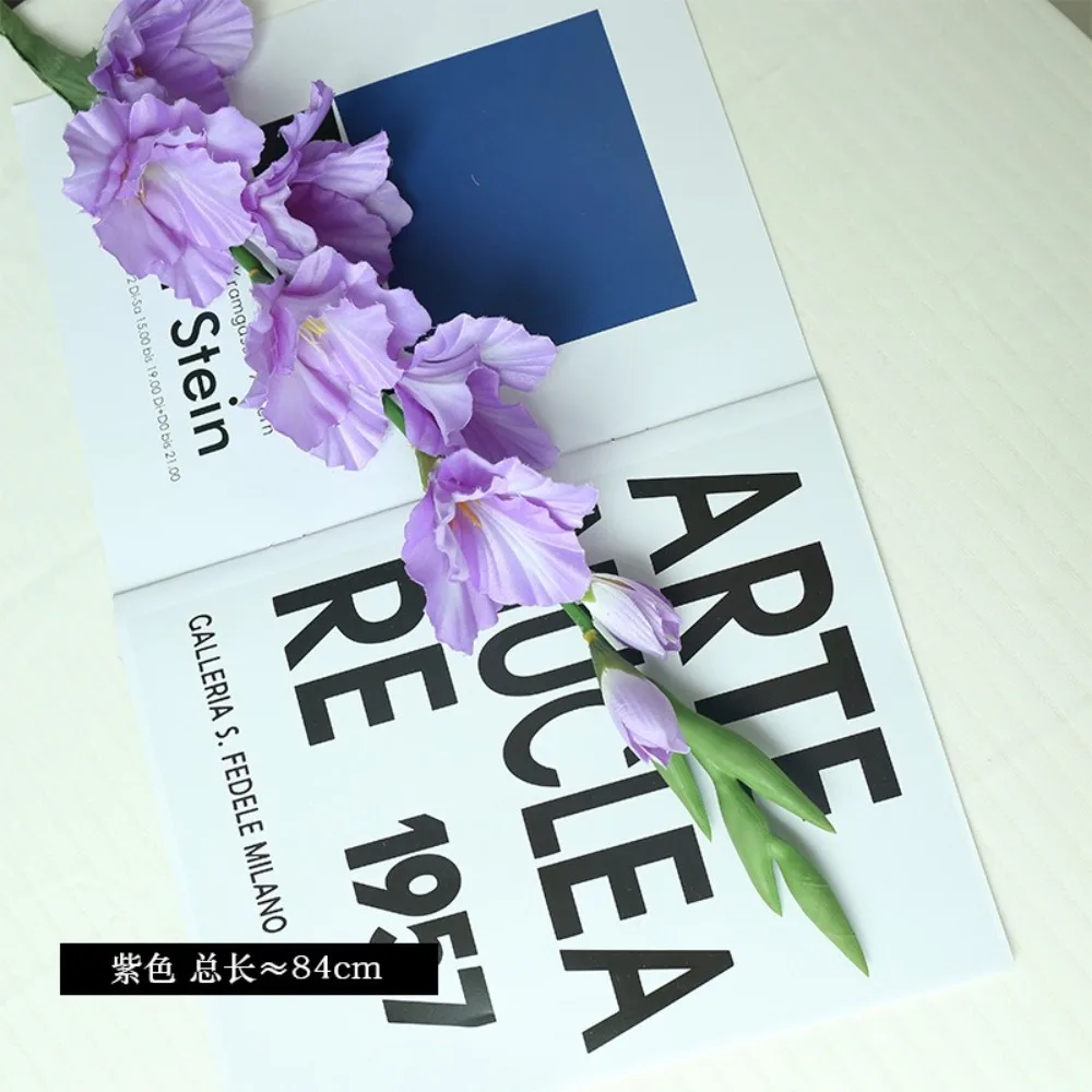 

84cm Artificial Gladiolus Branch Real Touch Floral Art Simulation Gladiolus Flower Handmade Fake Flowers Bedroom Decoration