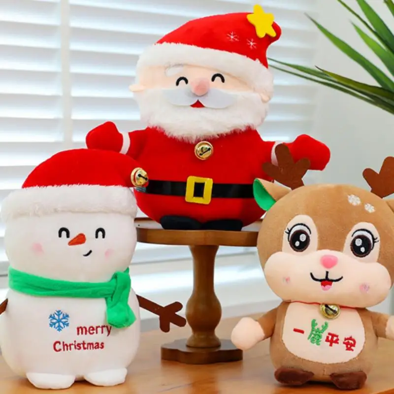 Niedlicher Weihnachtsmann-Plüschtier, Weihnachtsbaum, Schneemann, Hirsch, Stofftiere für Mädchen, Urlaub, Ornamente, Geschenke