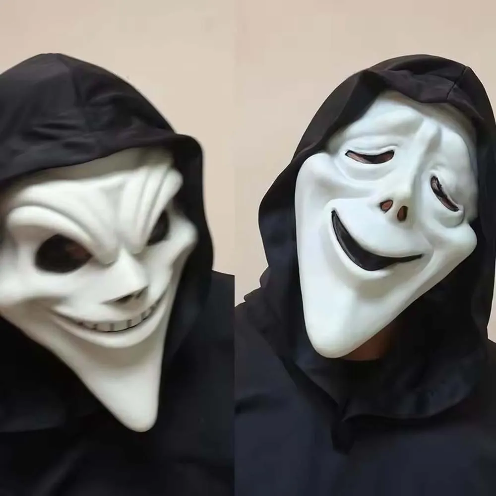 Halloween Movie Scream Horror Face Mask Realistic Creepy Ghost Masks Stick Role-Playing Funny Scary Cosplay Costume Props