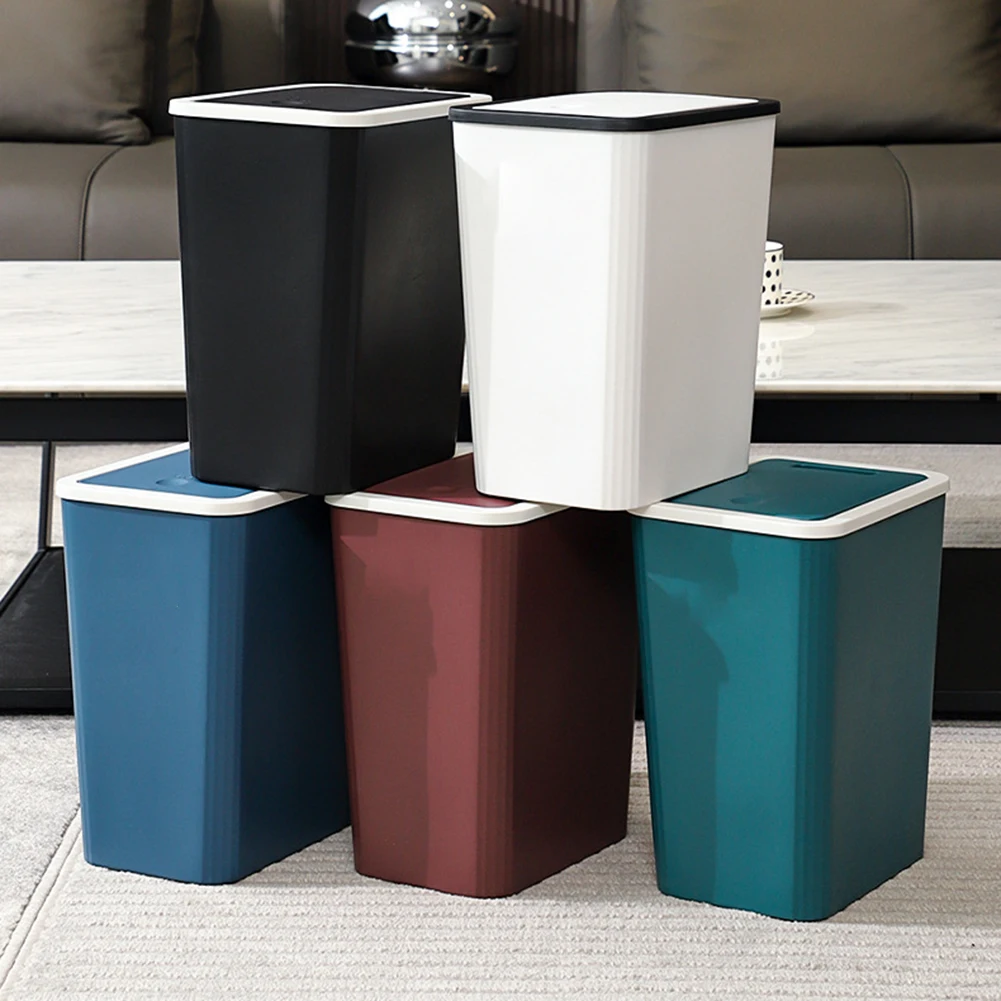 Bathroom Trash Can Garbage Can With Lid Trash Bin Large Capacity For Kitchen Bedroom Living Room Toilet Trash Can