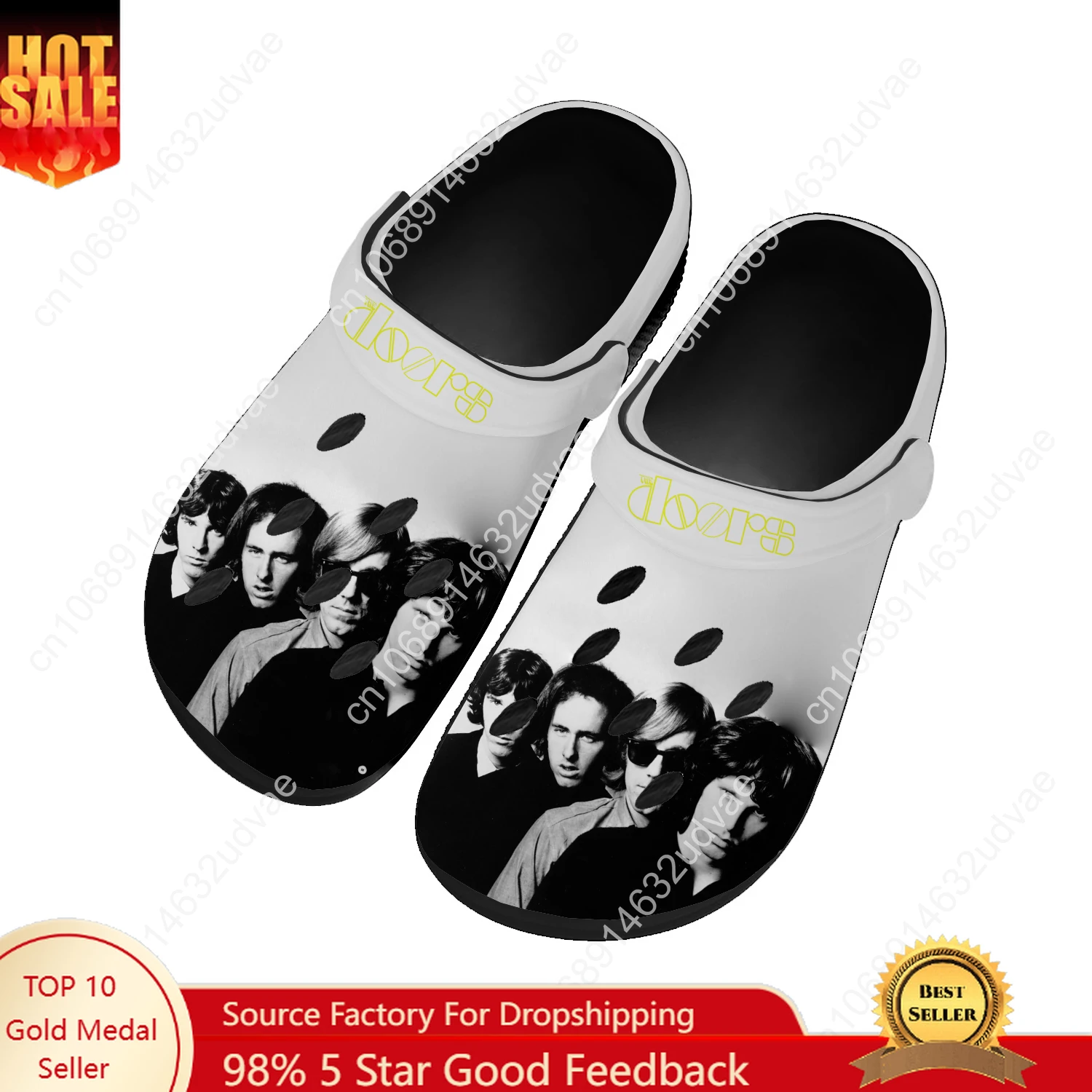 

The Doors Cats Water Shoes Mens Womens High Quality Fashion Home Garden Clogs Customizd Sandals Beach Breathable Hole Slippers