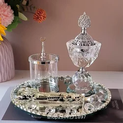 Crystal Incense Burner Set  Arabic Crystal Bokhor incent burner Luxury Diamond Dubai Mubkhar Incense Censer Home Decoration Gift