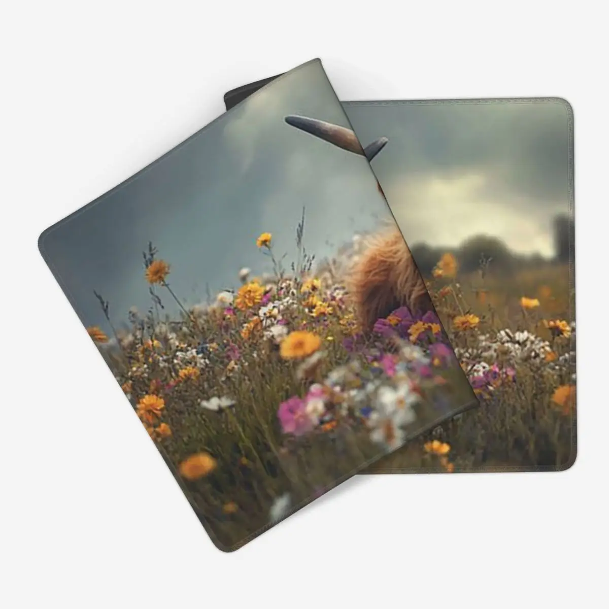 Large Mouse Pad Highland Cow In Magical Forest Night PC Laptop Mats Keyboard Carpet Computer Gaming Office Accessories Desk Mat